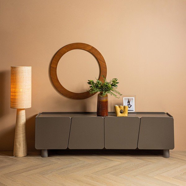 Rudos spalvos iš pušies masyvo TV spintelė 200x58x45 cm Root – WOOOD-image-1