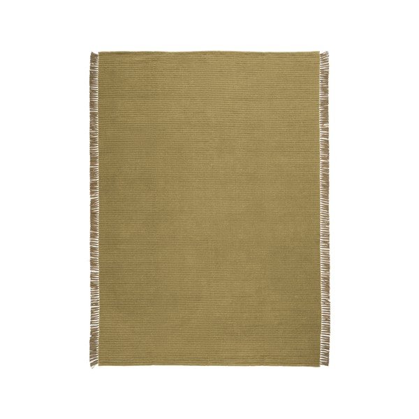Rankų darbo žalios spalvos iš medvilnės mišinio kilimas 200x300 cm Channa – Jotex