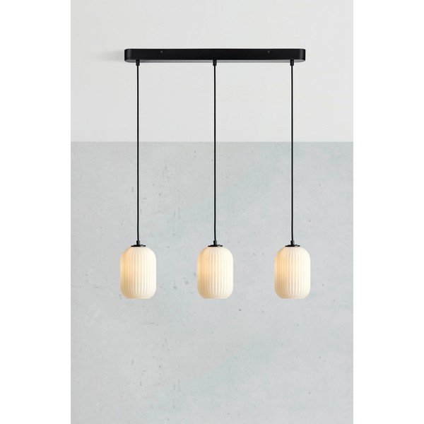 Juodai baltas pakabinamas šviestuvas su stikliniu gaubtu 14x72 cm Cava - Markslöjd-image-2