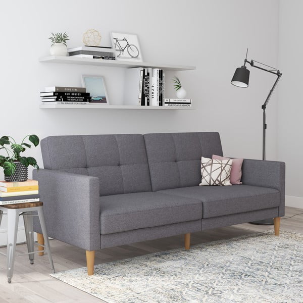 Sulankstoma sofa pilkos spalvos 82 cm Lilly – Støraa-image-2