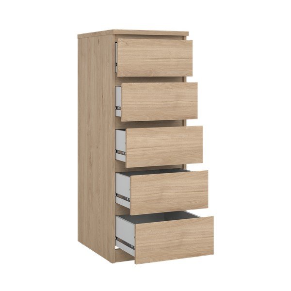 Natūralios spalvos šoninė spintelė iš ąžuolo 40x111x50 cm Naia – Tvilum-image-4