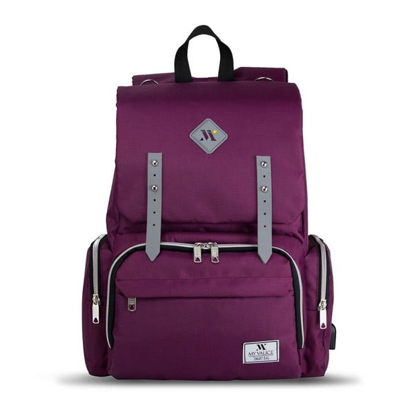 Violetinė kuprinė mamoms su USB jungtimi My Valice MOTHER STAR Baby Care-image-2