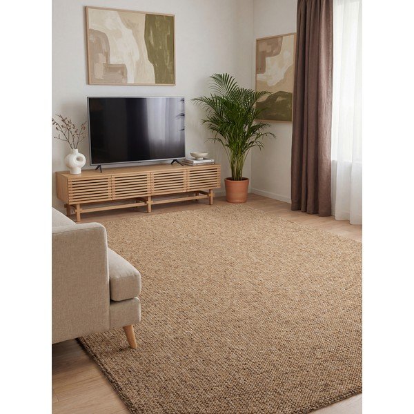 Skalbiamas kilimas šviesiai rudos spalvos 120x170 cm Rocco Caramel – Elle Decoration-image-1