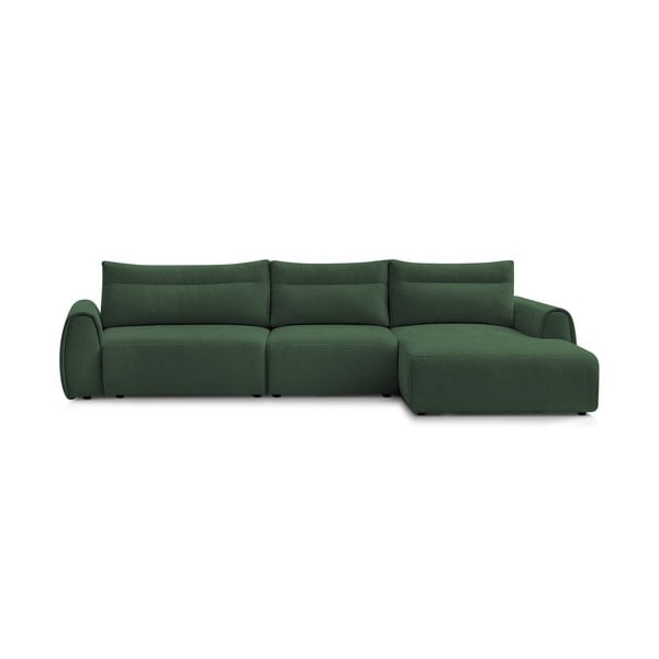Kampinė sofa tamsiai žalios spalvos Aden – Bobochic Paris