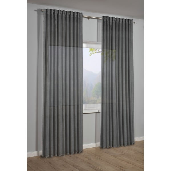 Tamsiai pilkos spalvos užuolaida 135x245 cm Etamine – Sehlbach-image-1