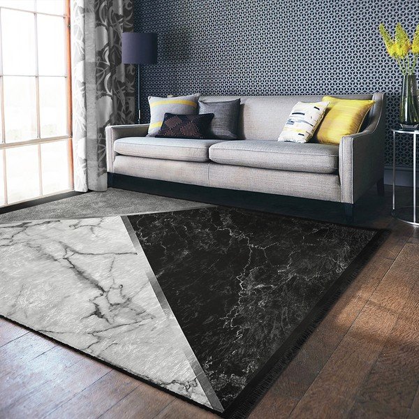 Baltai juodas kilimas 80x150 cm - Mila Home-image-2
