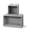 2 vaikiškų pilkų sieninių lentynų rinkinys LEGO® Brick