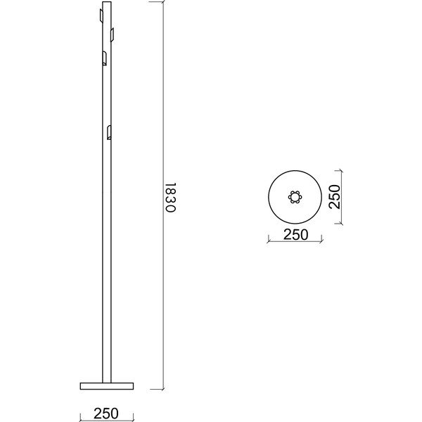 Smėlio spalvos iš metalo palto stovas ø 25x183 cm Yuko – noo.ma-image-3
