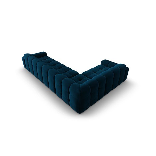 Tamsiai mėlyna aksominė kampinė sofa (kairysis kampas) Kendal - Micadoni Home-image-4
