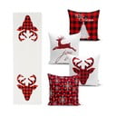 4 kalėdinių pagalvių užvalkalų ir staltiesės rinkinys Minimalist Cushion Covers Christmas Tartan