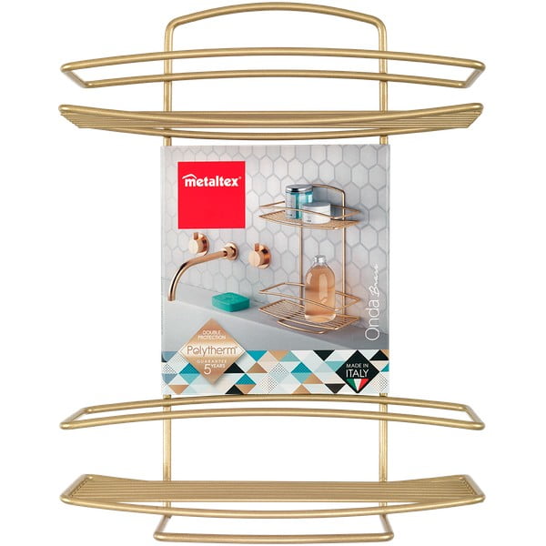 Iš plieno vonios lentyna auksinės spalvos Onda – Metaltex-image-2
