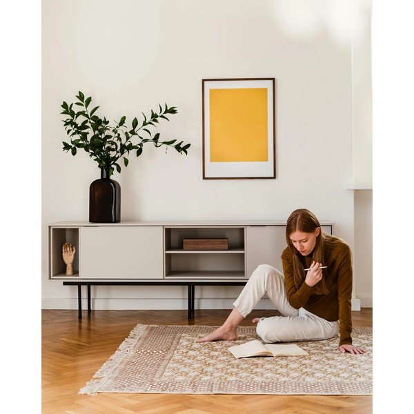 Pilkai smėlinės spalvos TV spintelė 189x61x42 cm Mod – noo.ma-image-2