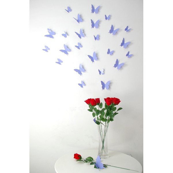 12 violetinių 3D lipdukų rinkinys "Ambiance Butterflies-image-4
