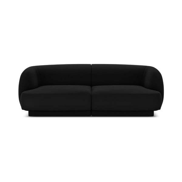 Juodos spalvos aksominė sofa 184 cm Miley - Micadoni Home