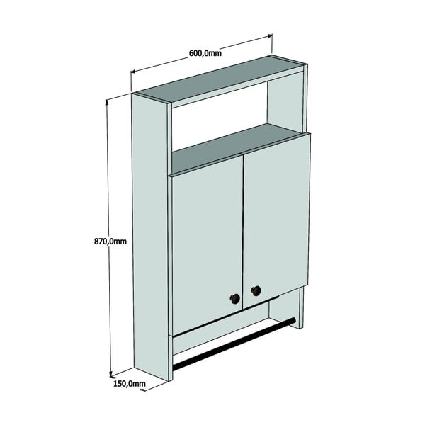 Balta vonios kambario spintelė su rankšluosčių laikikliu, vonios kambario spintelė-image-3