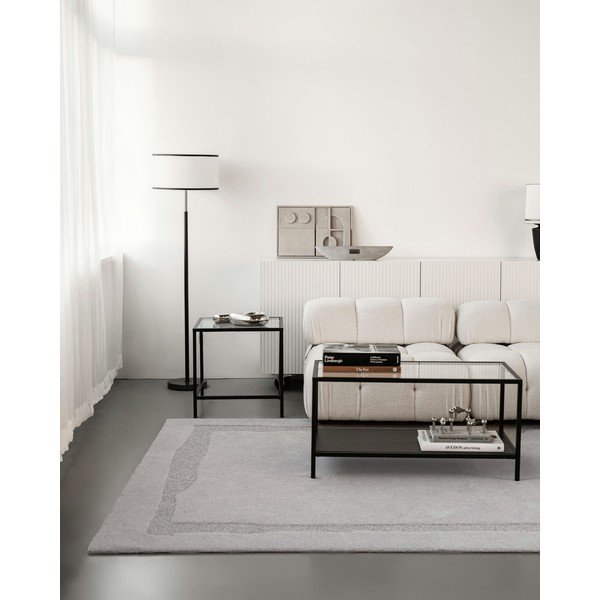 Iš vilnos kilimas šviesiai pilkos spalvos 200x300 cm Morphic Rocca – Agnella-image-1