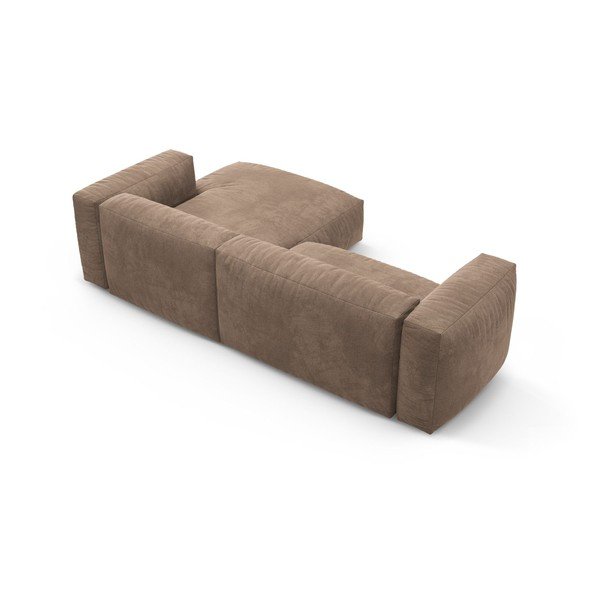Smėlio spalvos sulankstoma modulinė kampinė sofa iš velveto (su dešiniuoju kampu/su gultu) – Micadoni -image-4