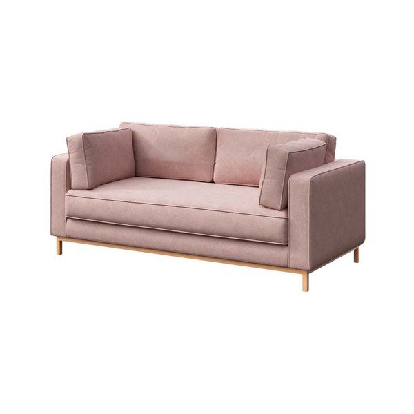 Sofa šviesiai rožinės spalvos iš velveto 192 cm Celerio – Ame Yens-image-2