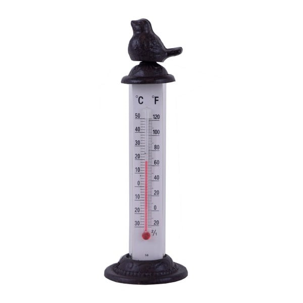 Ketaus termometras su paukščio motyvu "Esschert Design", 22 cm aukščio