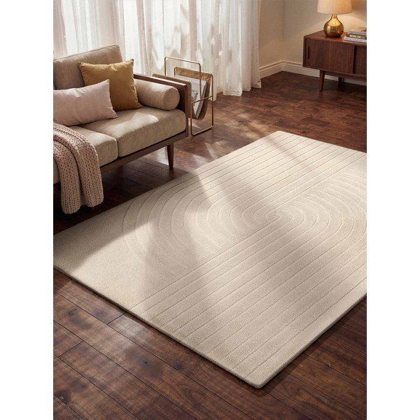 Rankų darbo kreminės spalvos iš vilnos kilimas 120x180 cm Arcura – Vikosa-image-1