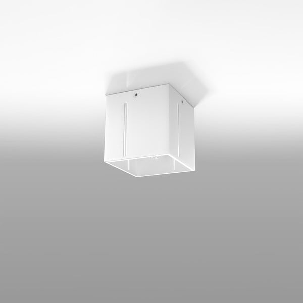Lubinis šviestuvas baltos spalvos 10x10 cm su metaliniu gaubtu Pax – Nice Lamps