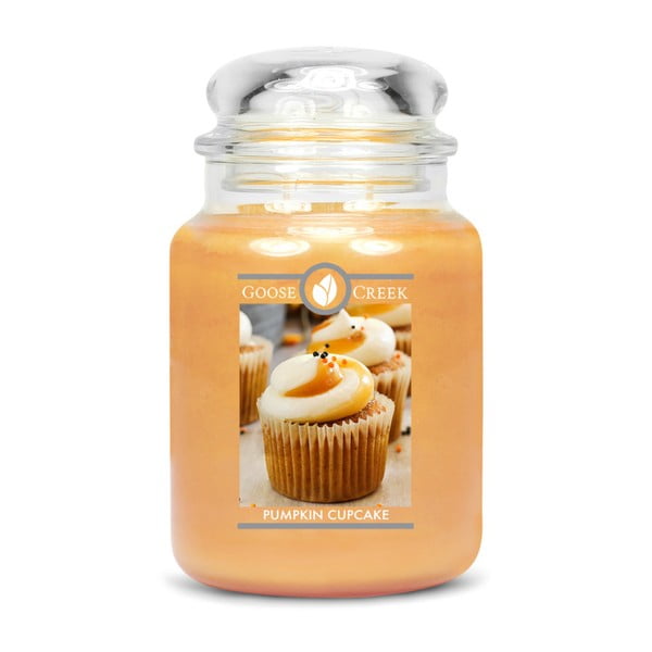 Kvapnioji žvakė stikliniame indelyje "Goose Creek Pumpkin Cupcake", 150 valandų degimo