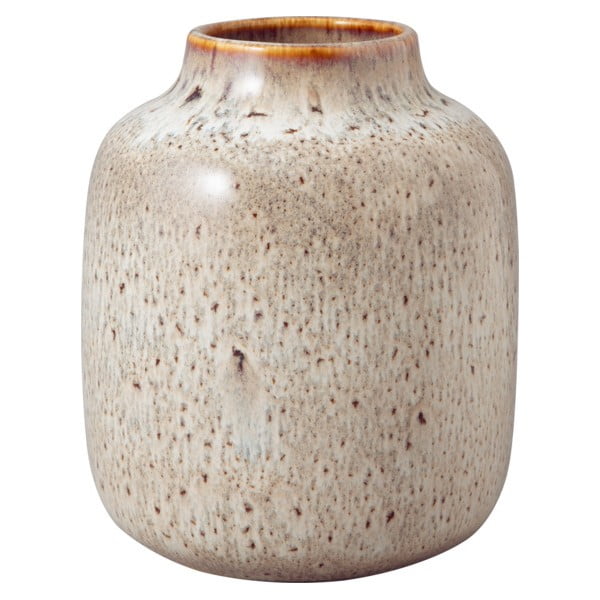 Pilkos ir smėlio spalvos molinė vaza Villeroy & Boch Like Lave, aukštis 15 cm
