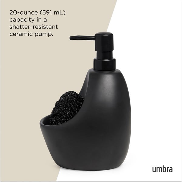 Juodos spalvos iš keramikos muilo dozatorius 590 ml Joey – Umbra-image-3