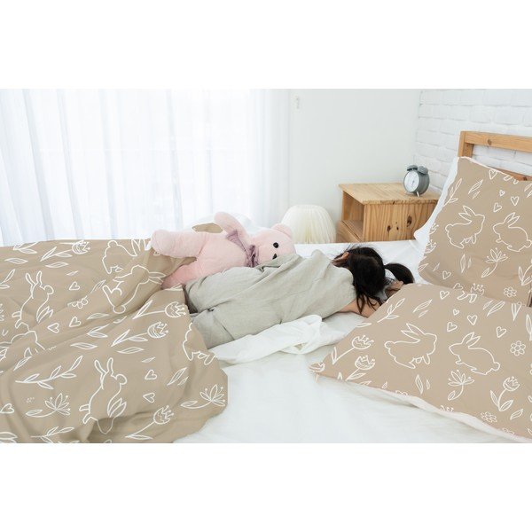 Iš satino medvilnės viengulė vaikiška patalynė 135x200 cm Sweet Bunnies – Butter Kings-image-1