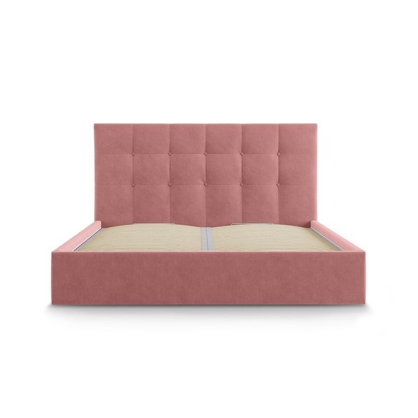 Rožinė dvigulė lova Mazzini Beds Nerin, 140 x 200 cm-image-2