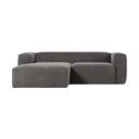 Pilka velvetinė kampinė sofa (kairysis kampas) Blok - Kave Home