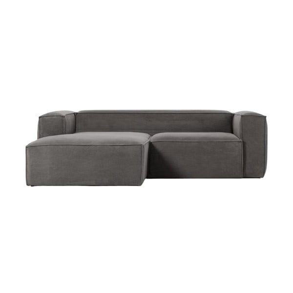 Pilka velvetinė kampinė sofa (kairysis kampas) Blok - Kave Home