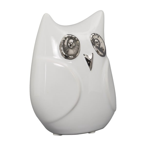 Balta keraminė dekoratyvinė figūrėlė Mauro Ferretti Gufo Funny Owl, aukštis 13 cm