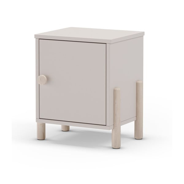 Iš pušies masyvo vaikiškas naktinis staliukas kreminės spalvos Enola – Marckeric-image-2