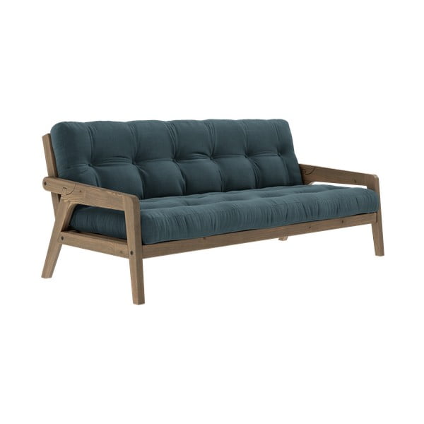 Mėlyna velvetinė sofa lova 204 cm Grab - Karup Design-image-3