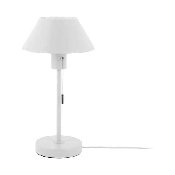 Balta stalinė lempa su metaliniu gaubtu (aukštis 36 cm) Office Retro – Leitmotiv