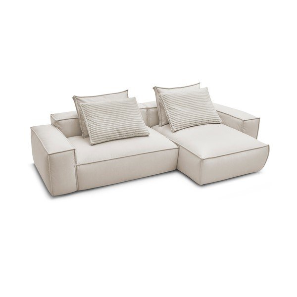 Iš dirbtinės odos kampinė sofa smėlio spalvos (kintama) Boheme – Bobochic Paris-image-4