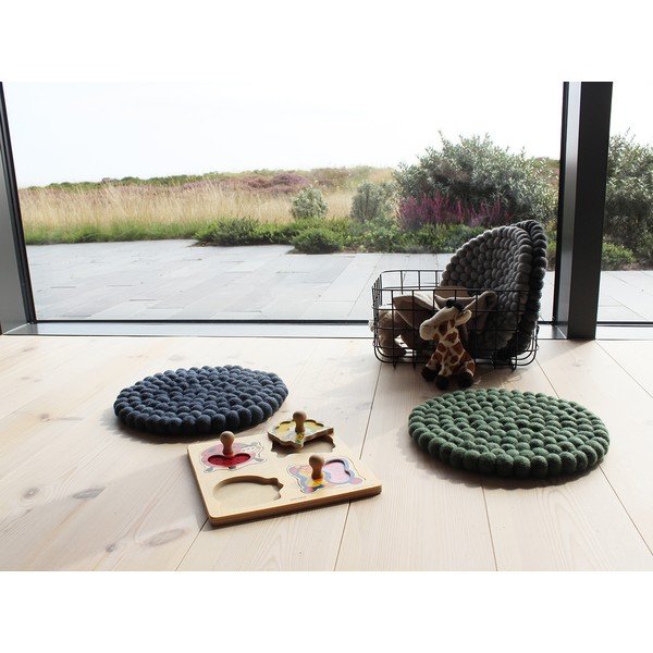 Wooldot Ball Chair Pad, tamsiai mėlynas vilnos kamuolys, ⌀ 30 cm-image-4