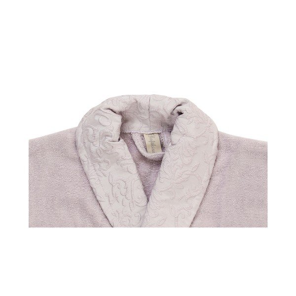 Šviesiai violetinis chalato, rankšluosčio ir vonios rankšluosčio rinkinys, pagamintas iš 100 % medvilnės "Crespo", dydis. M/L-image-3