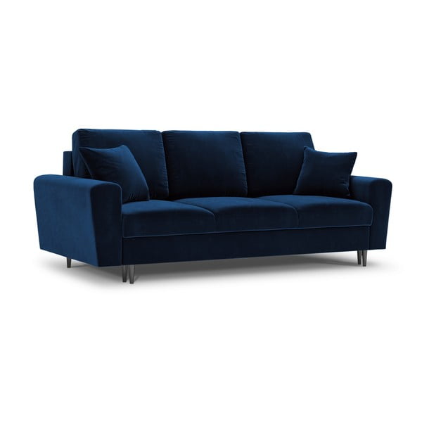 Mėlynos spalvos iš velveto sulankstoma/su sandėliavimo vieta sofa 235 cm Kyoto – Cosmopolitan Design-image-1