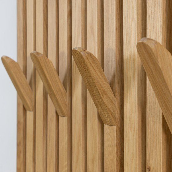Natūralios spalvos iš ąžuolo masyvo sieninė kabykla 46x100x8 cm Parco – Spinder Design-image-2