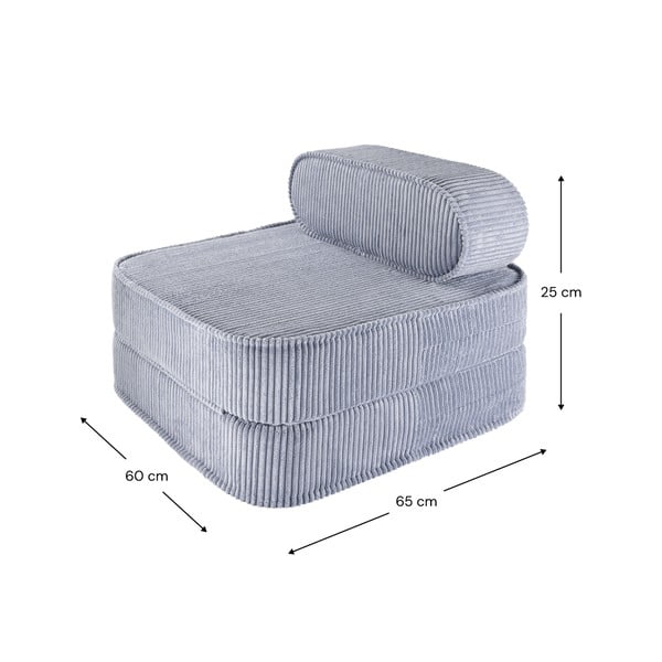 Mėlynos spalvos iš kordinio velveto vaikiškas krėslas Flip – Wigiwama-image-4