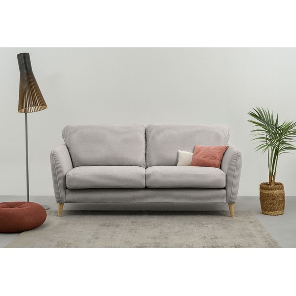 Iš kordinio velveto sofa šviesiai pilkos spalvos 170 cm Paris – Scandic-image-1