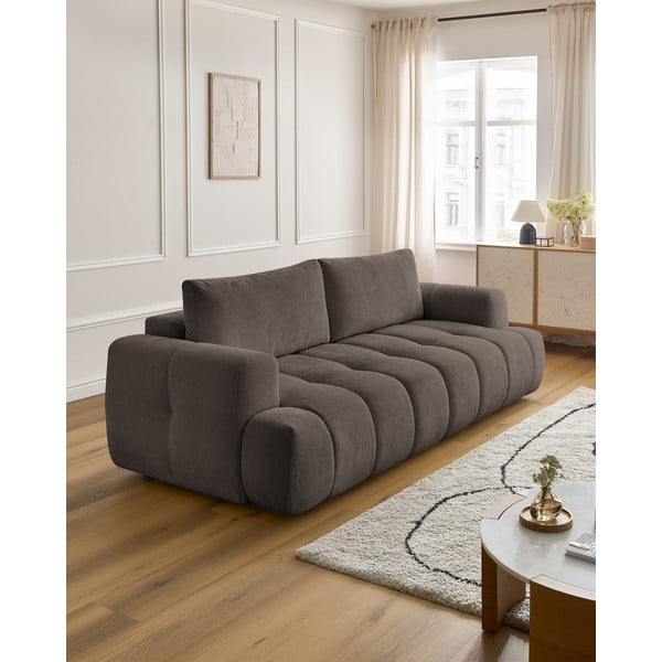 Taupe spalvos sulankstoma/su sandėliavimo vieta sofa 251 cm Fuji – Bobochic Paris-image-1