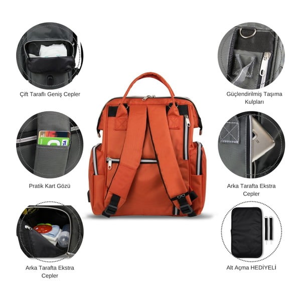 Žalia kuprinė mamoms su USB jungtimi My Valice HAPPY MOM Baby Care-image-4