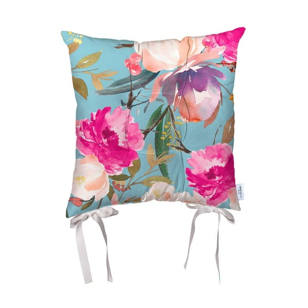 Rožinės ir mėlynos spalvos mikropluošto sėdynės pagalvėlė Mike & Co. NEW YORK Butterflies, 43 x 43 cm