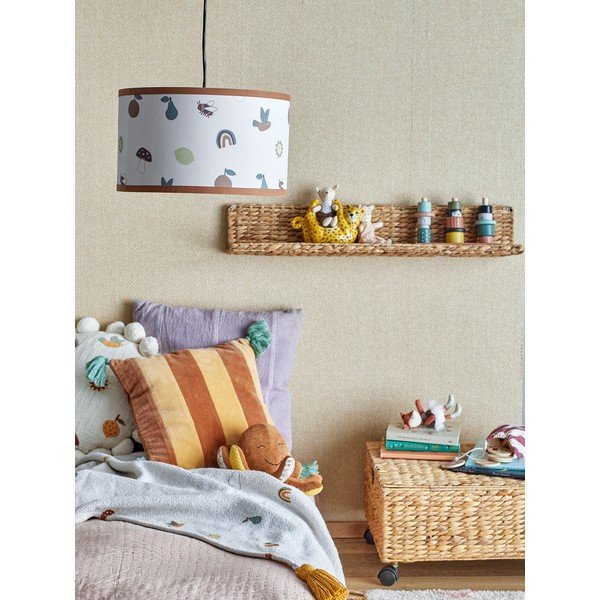 Baltos spalvos/rudos spalvos vaikiškas šviestuvo gaubtas ø 34 cm su tekstiliniu gaubtu Agnes – Bloomingville Mini-image-1