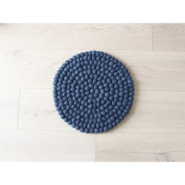 Wooldot Ball Chair Pad, tamsiai mėlynas vilnos kamuolys, ⌀ 30 cm