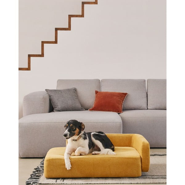 Garstyčių spalvos šuns gultas 96x70 cm Bowie - Kave Home-image-1