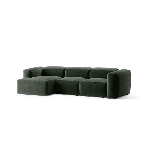 Žalios spalvos kampinė sofa (su kairiuoju kampu/su gultu) Bergamo – Cosmopolitan Design-image-2
